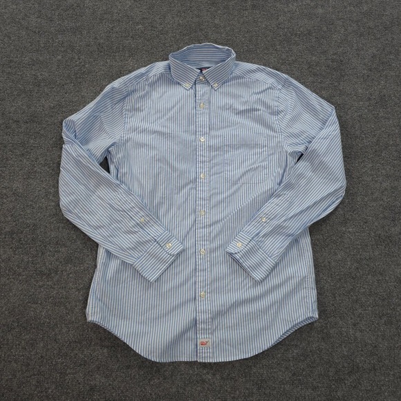 Vineyard Vines Shirt Mens Small Blue Striped Classic Fit Murray Preppy Dress‎ - Picture 1 of 13